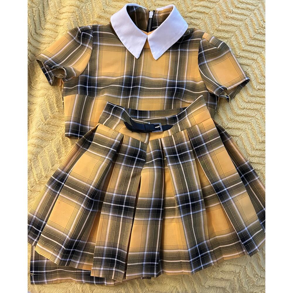 Deandri yellow tartan set